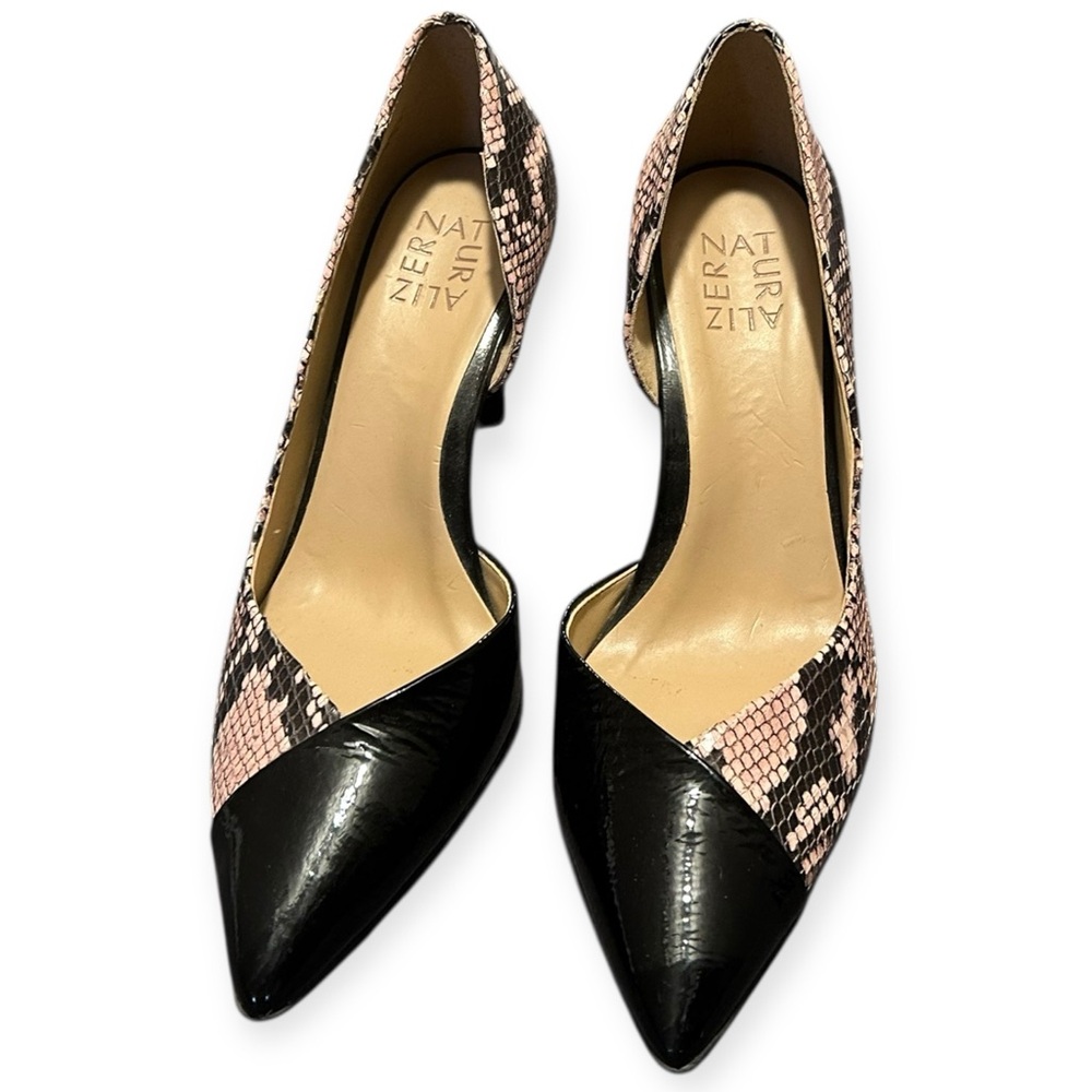 NWOT Naturalizer Edris Black/Pink Patent Snake Print‎ D’Orsay Pumps, 8 - Picture 12 of 13